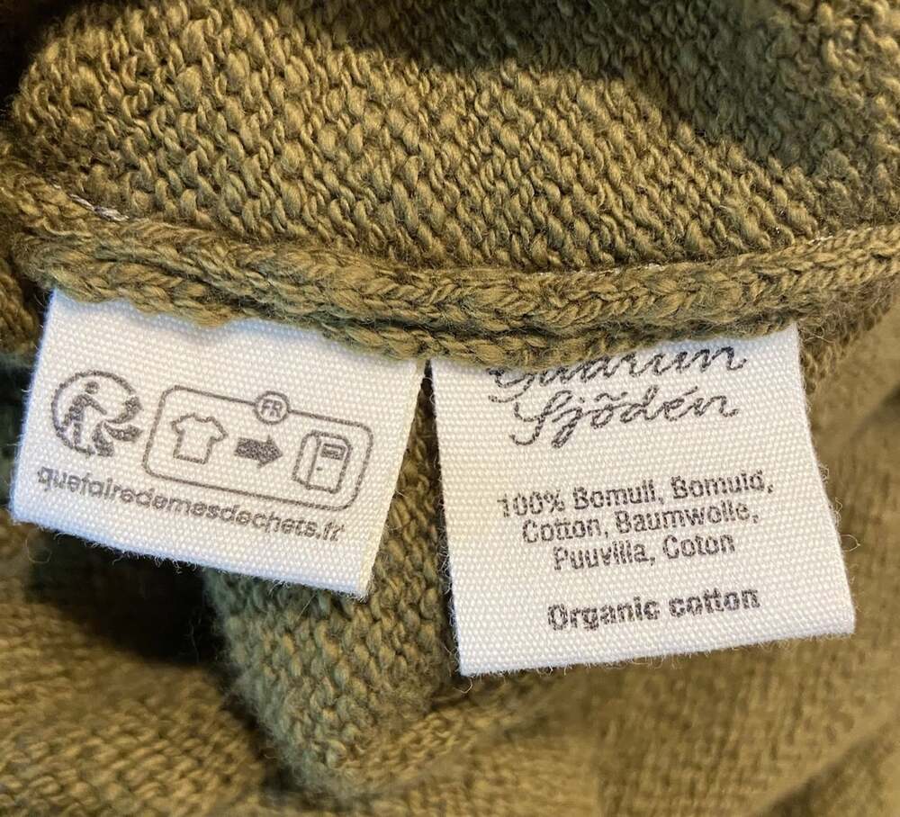 Gundrun Sjoden Sweater Rolled Hem Neckline Organic Cotton Olive Green XXL - Picture 3 of 3